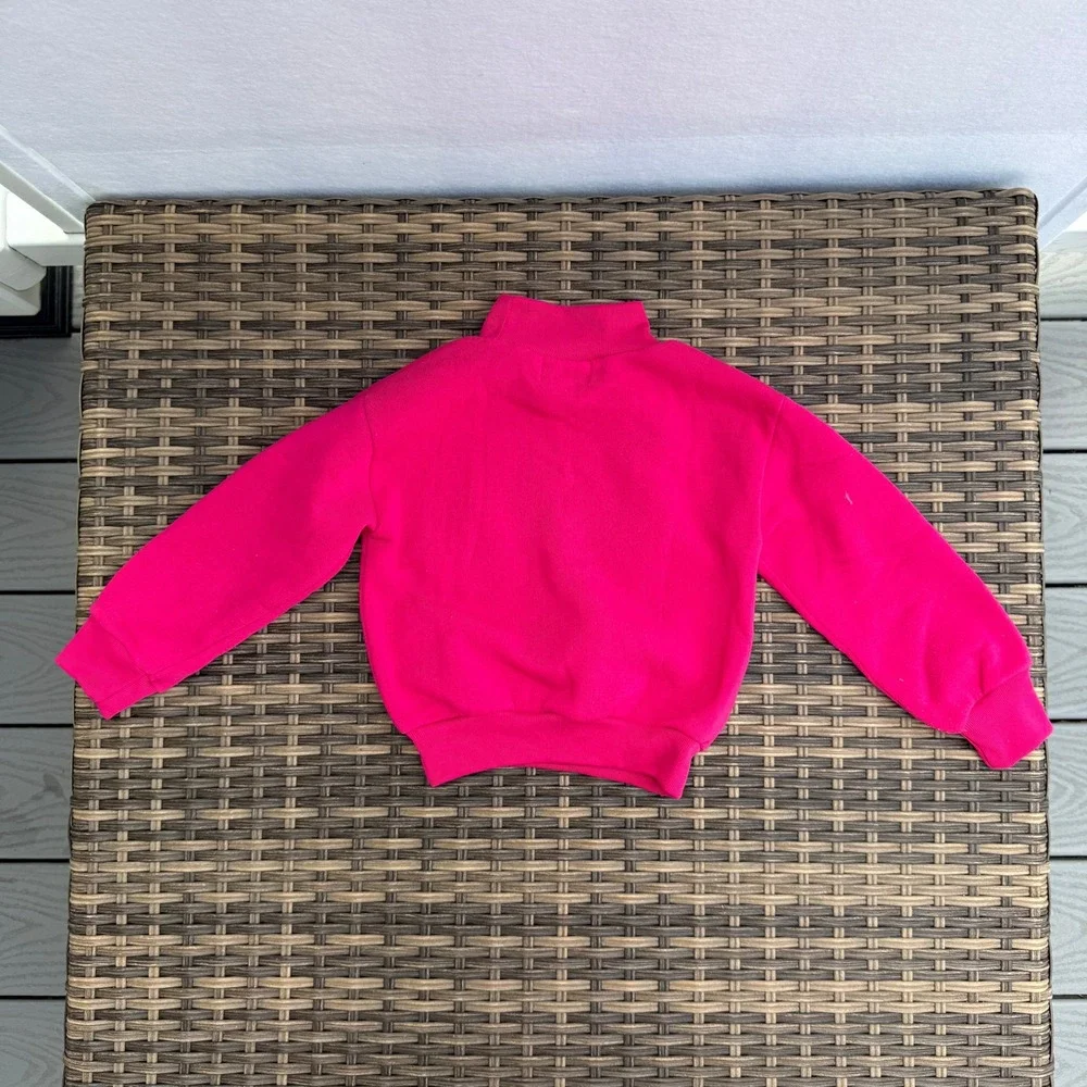Vintage 90s ZING Girls Size 4 Pink 3D Butterfly Fleece Sweatsuit 2 Pc Set